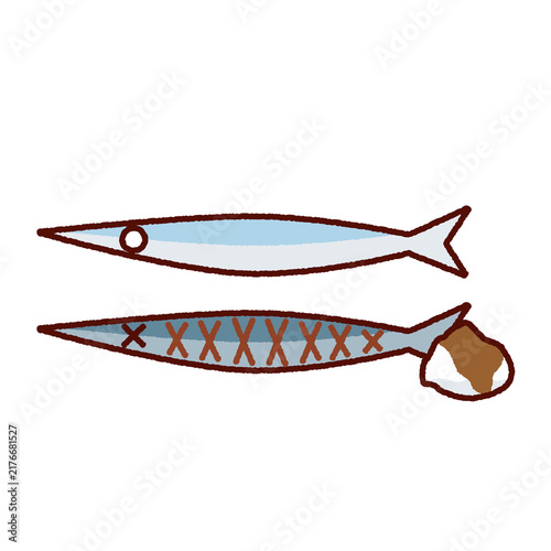 Naklejka 秋の味覚 秋刀魚