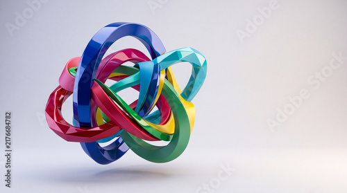 Creative Abstract 3D Sculpture with Saturated Colors