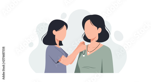 Young woman avatar profile portrait vector illustration with copy space