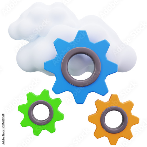 Fotografie Cloud Computing Settings 3D Illustrations