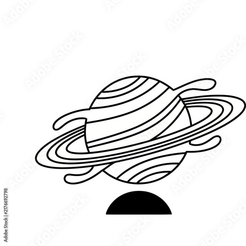 Stylized planet with rings