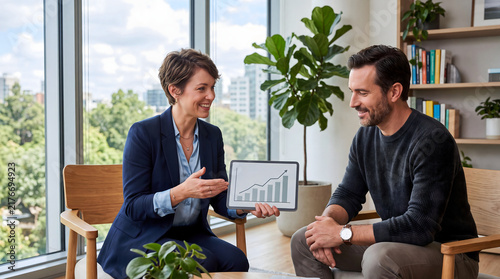 Financial Advisor Showing Growth Chart