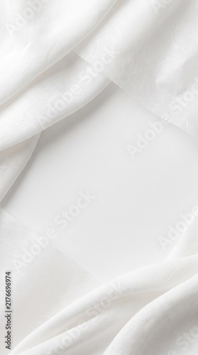 Elegant Blank White Silk Fabric Frame Mockup