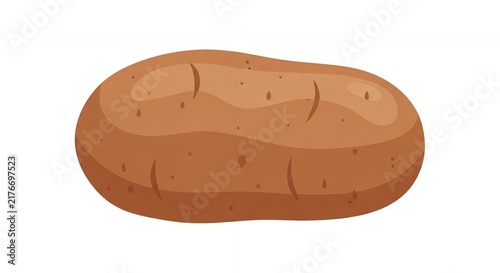 Fresh brown potato root vegetable illustration isolated on white background for grocery and culinary concepts.