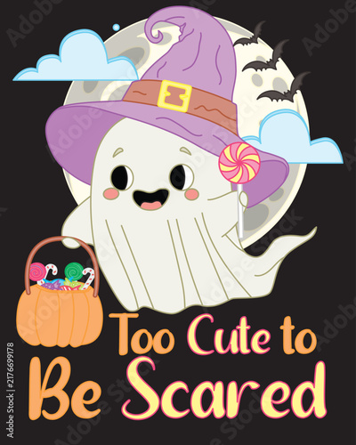 halloween witch ghost with candy 