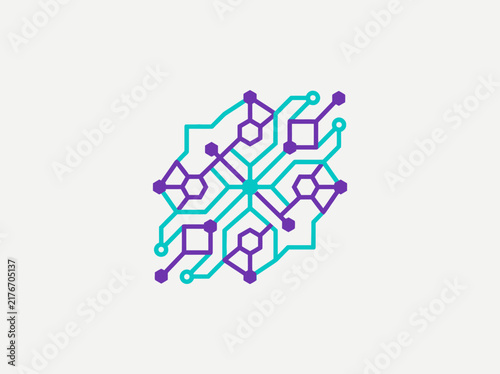 Abstract Digital Circuitry Design With Geometric Patterns