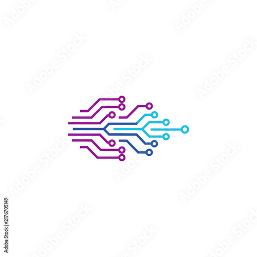 Abstract Digital Circuitry Brain Network Flow Concept