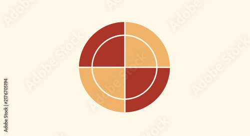 Abstract Circular Target Design with Complementary Color Blocks