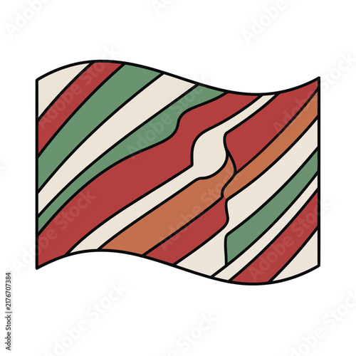 Wavy flag with abstract colorful stripes
