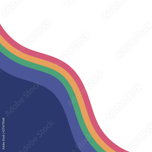 Colorful Retro Wavy Corner Graphic