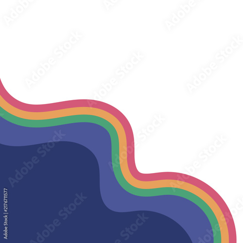 Colorful Retro Wavy Corner Graphic