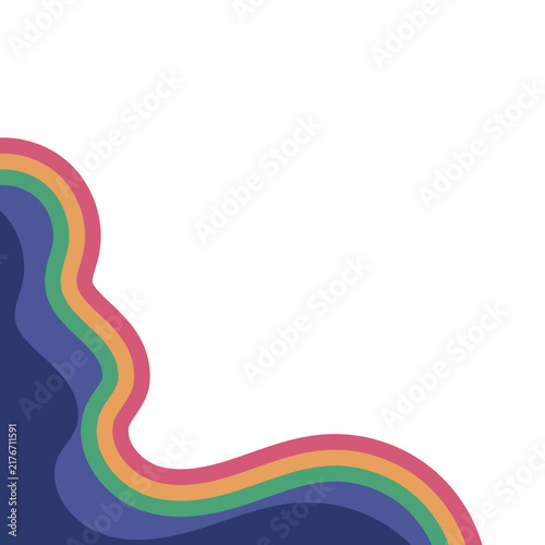 Colorful Retro Wavy Corner Graphic