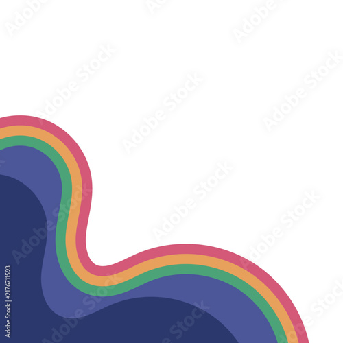 Colorful Retro Wavy Corner Graphic