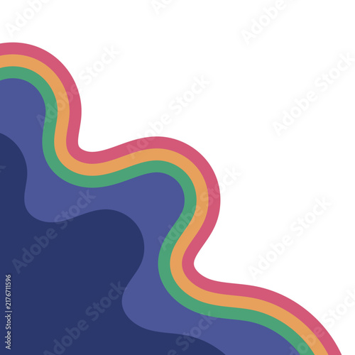 Colorful Retro Wavy Corner Graphic