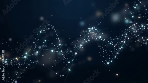 A mesmerizing animation of glowing stars and shimmering particles creating a cosmic backdrop