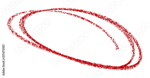 Obraz na płótnie The circle highlighted with a red colored pencil is isolated on a transparent background