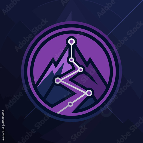 Mountain Path Icon Representing Achievement And Journey