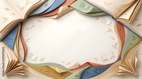 Abstract Book Page Literacy Frame