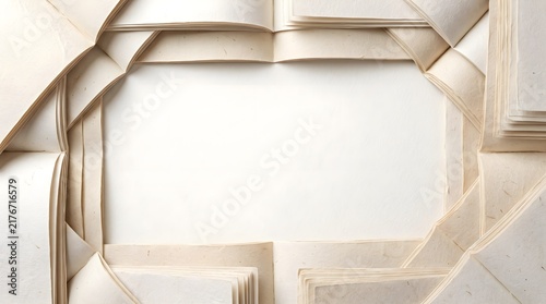 Open Book Paper Frame Background