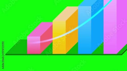 Vibrant Multi-Colored Bar Chart Illustration Showing Upward Growth and Progressive Financial Success Trends