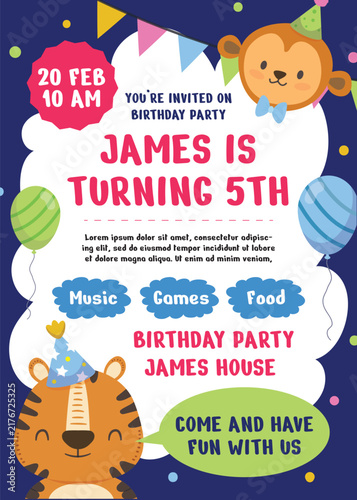 Kids Birthday Party Flyer