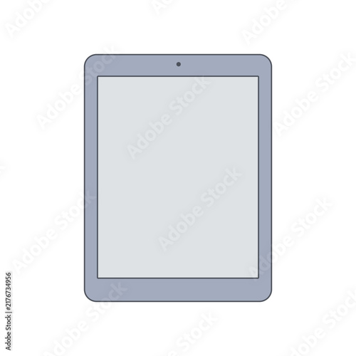 Vertical tablet device illustration (mobile business and online support)
