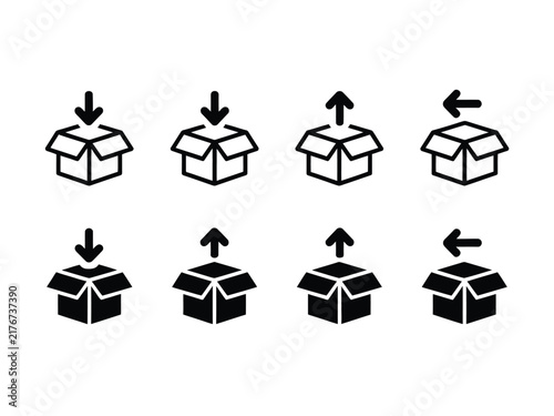 Box Direction Icons, Left Right Up Down Arrow Buttons for Navigation Labels Banners and Web Design