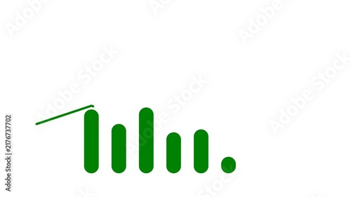 Minimalist animation of green dots moving on white background loop footage.