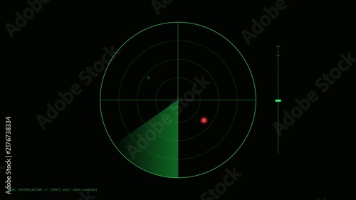 Green sonar radar screen scanning targets in this technology motion graphics background loop