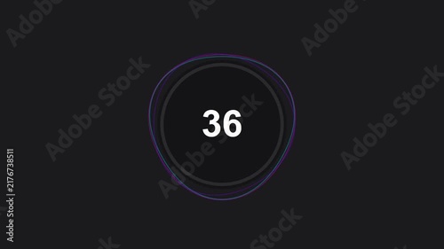 Minimalist Countdown Number Seven Footage with Neon Circular Animation Loop