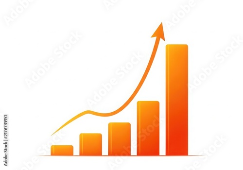 Obraz na płótnie Growth chart with upward arrow and bars