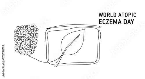 World Atopic Eczema Day: Leaf Icon, Skin Texture, Health Awareness