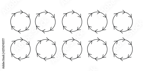 Circle Arrow Icons, Rotate Spinning Loading Redo Process Circular Rotation Symbols for Web and UI Design