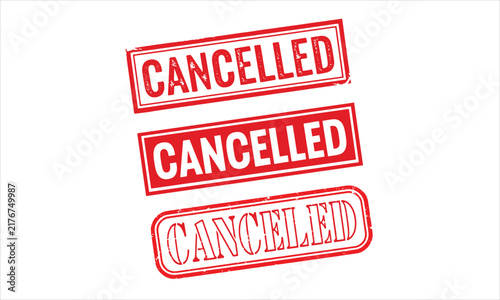 Cancelled Red Rubber Stamp Seal Vector