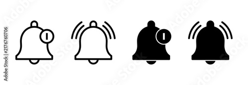 Bell Icon set vector. Notification sign and symbol for web site design