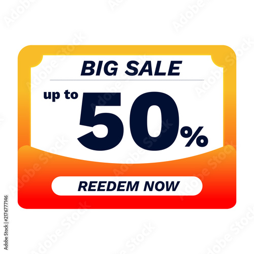 Big sale up to 50 percent off discount promotional banner template