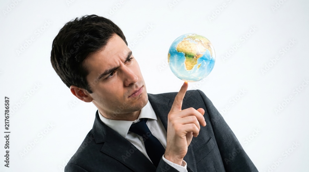Fototapeta premium Business professional points towards a glowing human brain representing innovative ideas