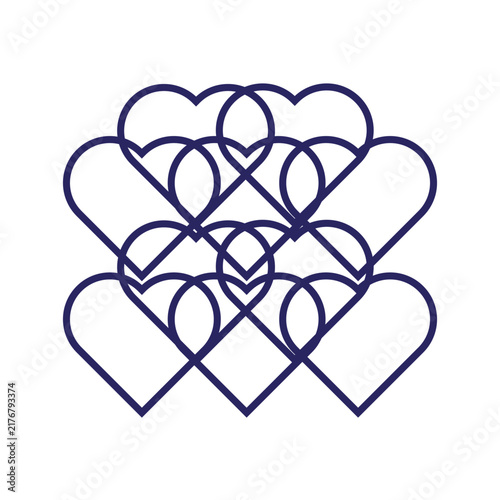  abstract blue colour heart shape beutiefull repeit vector pattern.