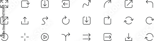 Minimal Arrow Navigation and Interface Icon Collection