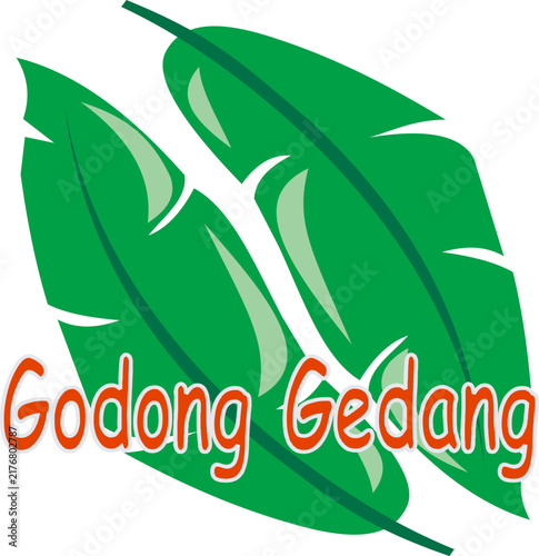 Minimalist-Style Banana Leaf Logo with the Text 