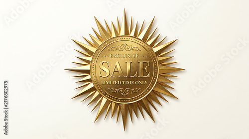 Premium exclusive sale limited time only golden badge vector design