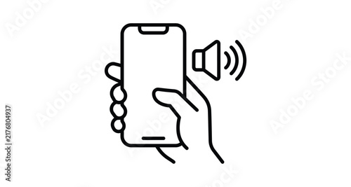 Foto Mobile speaker icon vector