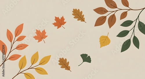 Autumn leaves seamless pattern
