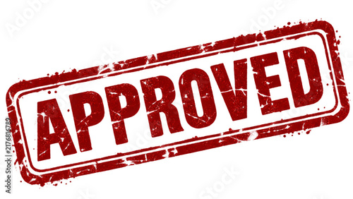 Red Approved Grunge Rubber Stamp Mark for Business Document Verification