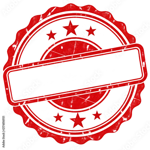 Red Approved Certification Seal Badge with Stars and Grunge Stamp Design