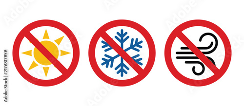 Weather Protection and Storage Prohibition Icons