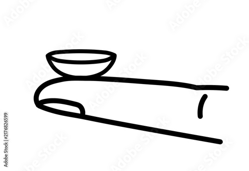 Фотография Contact lens on fingertip side view line art transparent background