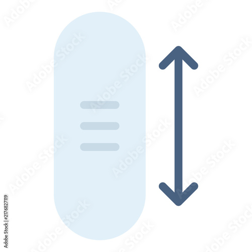 Horizontal scroll icon for left right movement in document. Double arrow horizontal symbol for spreadsheet or viewer. Icon design flat style