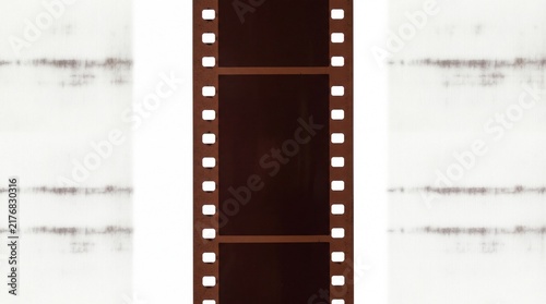 Old vintage 35mm film strip with blank frames