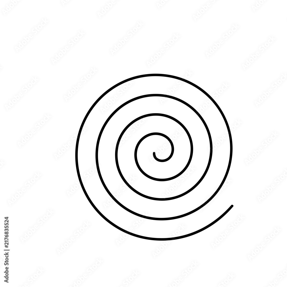 Naklejka premium Black spiral on white background